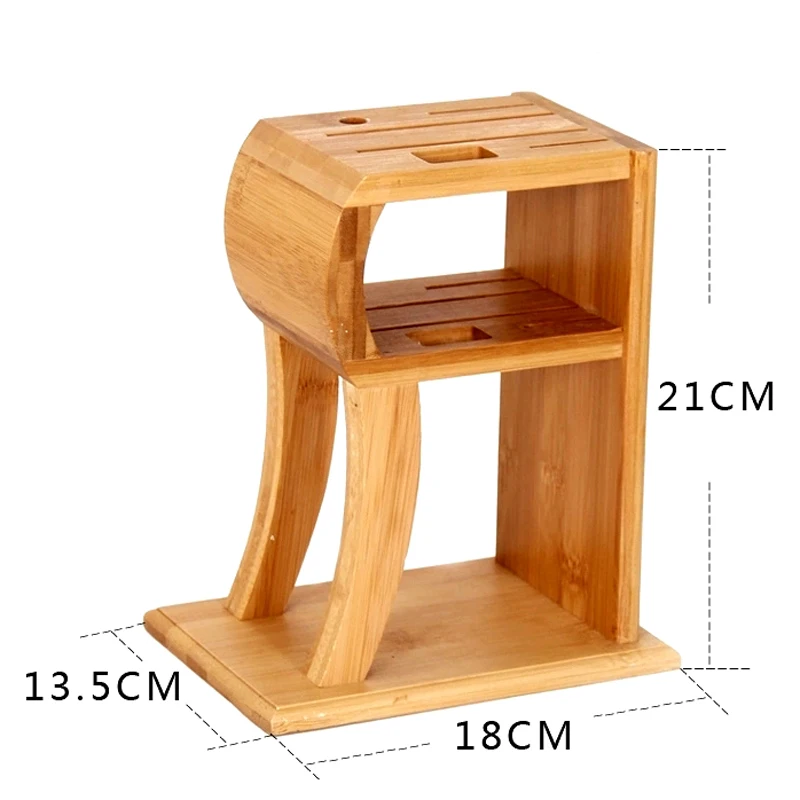 Creative R-shape Bamboo Kitchen Knife Holder Multi-purpose Scissor Cutting Tool Storage Racks Knife Block Wood Knife Stand