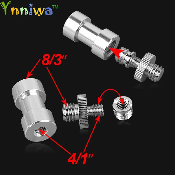 3 в 1 хромированная сталь 1/" 3/8" винт 3/" шпилька Spigot набор адаптеров для SLR камеры штатив