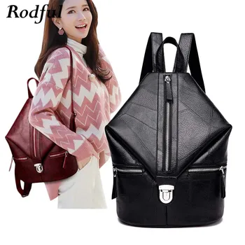 

vintage bagpack soft leather backpack women 2019 casual fashion female backpack wine black bag back pack women sac a dos femme