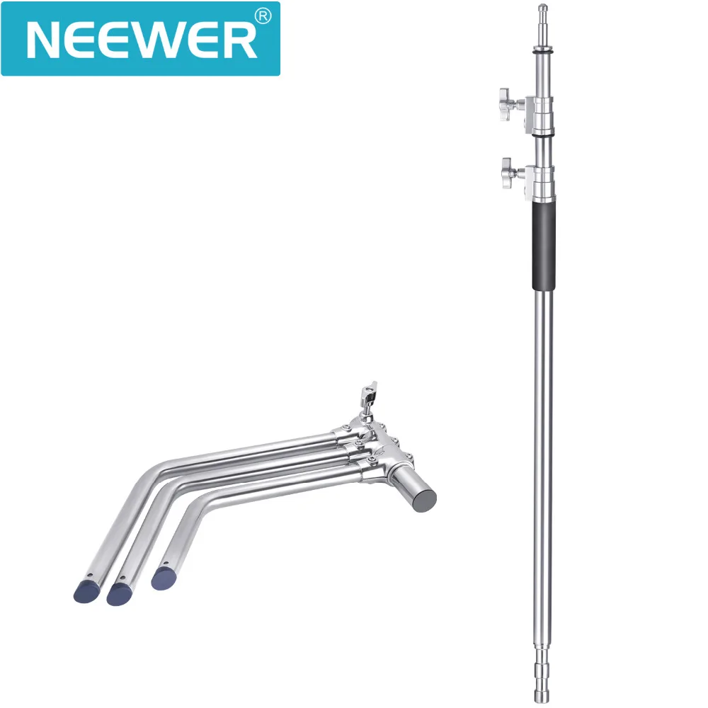 Neewer 2 Packs/3 Packs Stainless Steel Heavy Duty C-Stand 1.5-3 meters Adjustable Photographic Sturdy Tripod