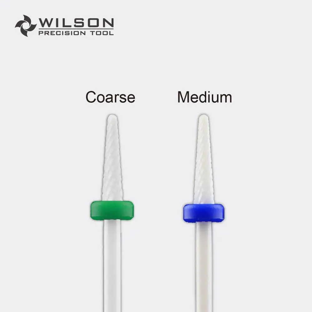 3.10 mm Small Cone Bit - WILSON Solid White Ceramic Nail Drill Bit