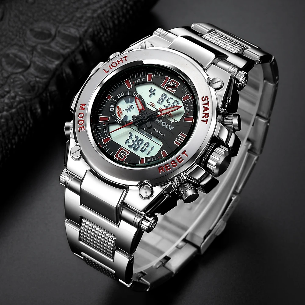 Montre homme Sports LED Horloge à quartz numérique