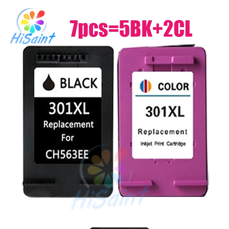 The Price Of 7PK (5BK+2CL) Ink Cartridge For HP301XL For HP Deskjet