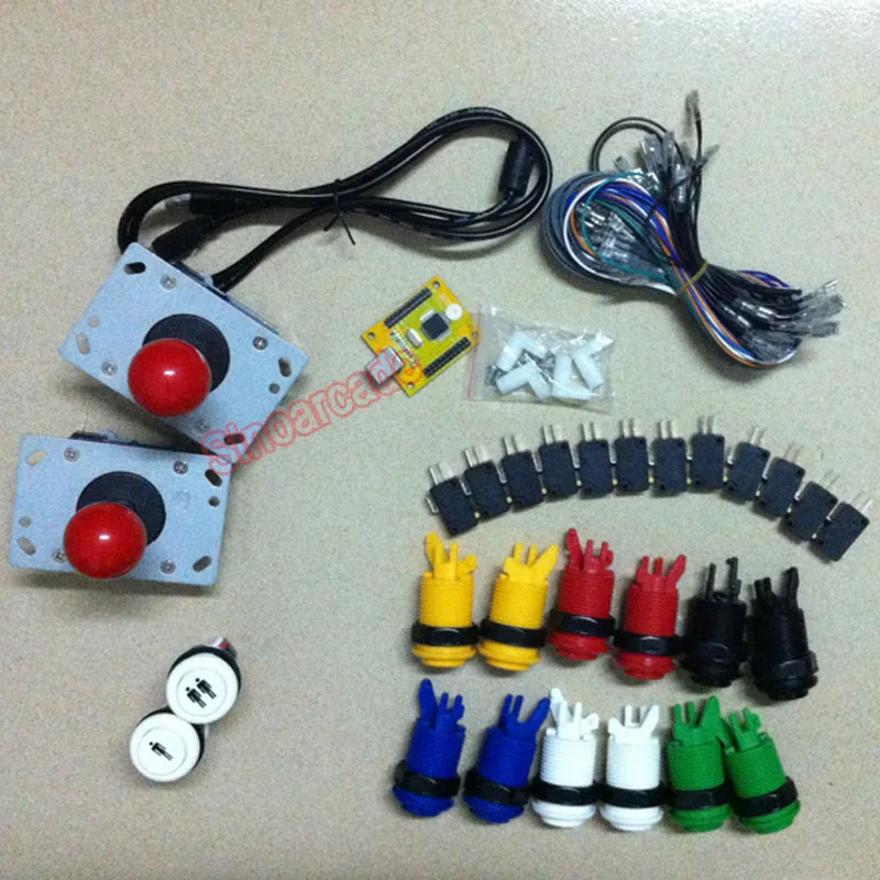 

Arcade JAMMA MAME DIY parts KIT for 2 players PC PS/3 2 IN 1 interface USB Encoder to joystick and HAPP buttons