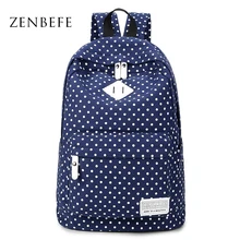 ZENBEFE Dot Des Femmes Dos Toile Sac Loisirs Sac D’école Pour Jeunes Filles Ordinateur Portable Sac À Dos Voyage Sacs Impression Sacs À Dos