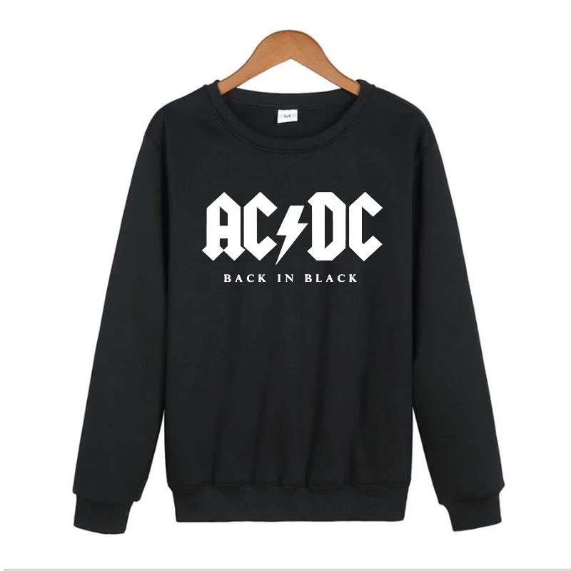 

Men's crew neck sweatshirt blend casual loose ACDC printing men sweatshirts cool street style men sweatshirt coat men