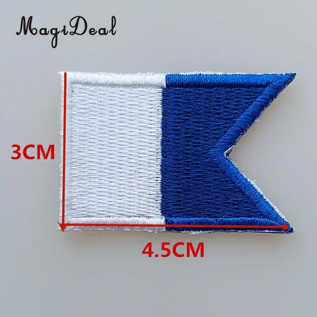 3Pcs Dive Diver Down Flag Alpha Flag Patch Patches Backpack Badges Iron On Embroidered Applique Underwater Scuba Diving Souvenir