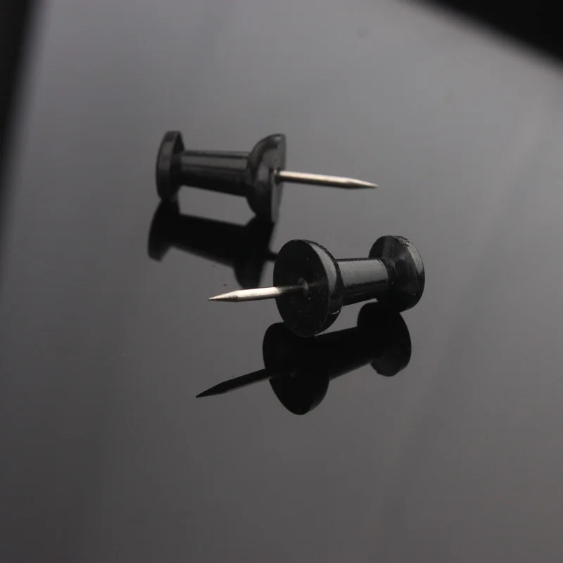 50pcs Black push pin Standard map pins alfinete chinchetas pushpins Stationery Round head small triangle transparent tacks