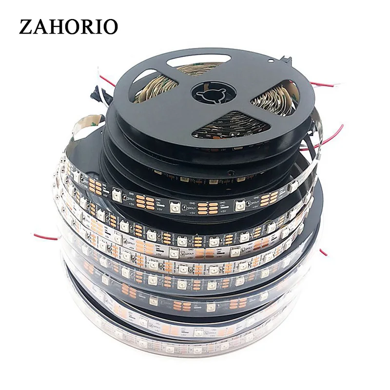 1m/5m WS2812B 30/60/144 pixels/leds/m Smart led pixel strip Black/White PCB WS2812 ICWS2812B/M IP30/IP65/IP67 DC5V | Лампы и освещение