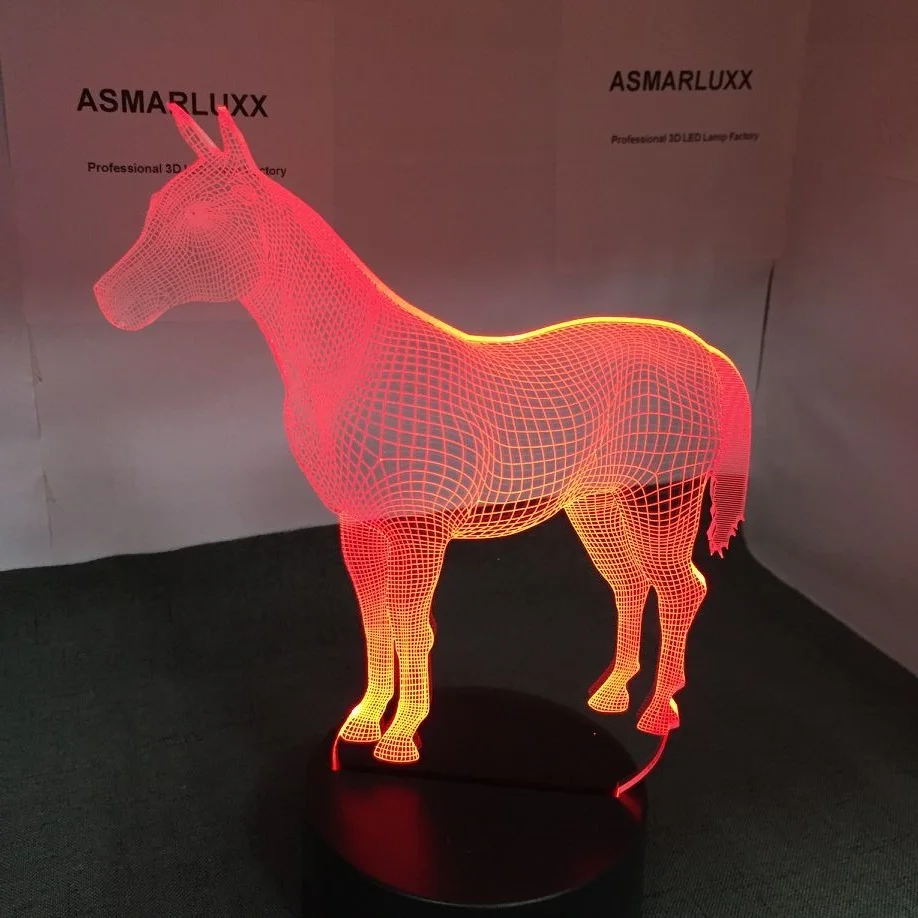 Horse Led Night Lights USB Novelty Gifts 7 Colors Changing Animal 3D LED Desk Table Lamp as Home Decoration Drop Shipping | Лампы и