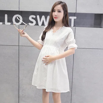 

Summer Fashion Maternity Clothes Pregnancy Dress Casual Lace Pregnant Dresses For Women Plus Size Short Sleeve Pregnant Clothing
