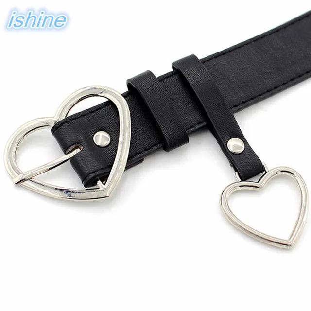 HOT Square Heart Pin Buckles Belt Female Deduction Side Gold Buckle Jeans Wild Belts For Women Students Simple Casual Trousers