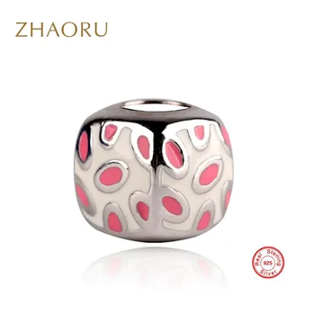 

Zhaoru 925 Sterling Silver Enamal Pendant Charm Fit Bracelet & Bangle & Necklace DIY Fine Jewelry Silver Bead