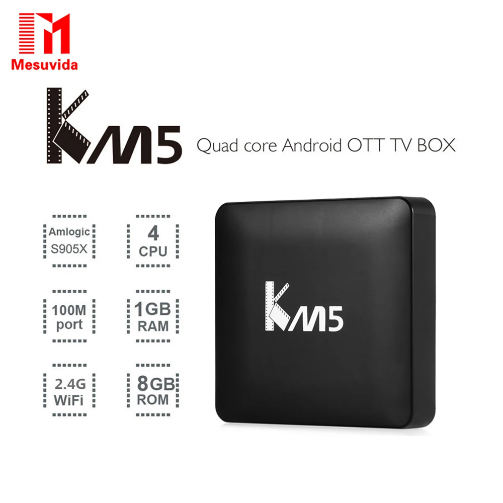 Mesuvida km5 ТВ коробка 4 ядра Amlogic s905x Android 6.0 Декодер каналов кабельного телевидения 2.4