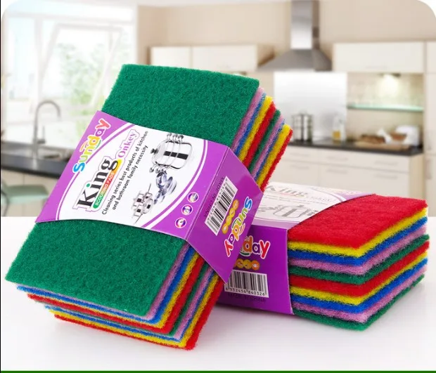 

10pcs/set Multi-purpose Kitchen Anti-oil Dish Cloth Color Scouring Pad Dish Washing Sponge Cloth Cleaning Cloth
