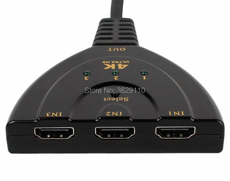 200 шт. 3 порта 4K HDMI Разветвитель переключатель 3в1 hdmi адаптер 1080P для HDTV DVD Xbox PS3 PS4