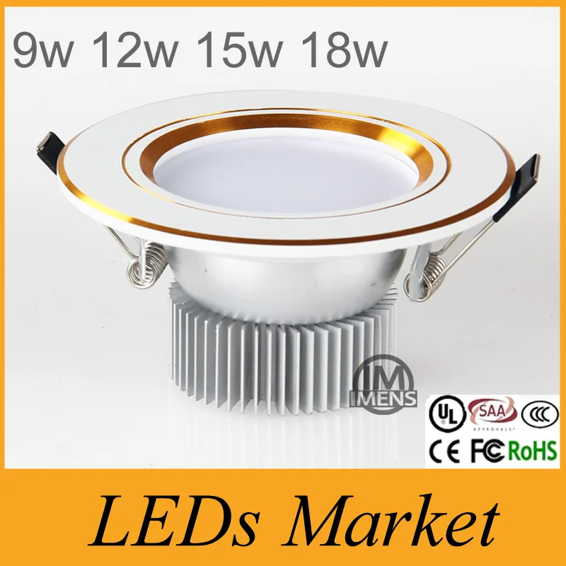 

9w 12w 15w 18w LED Down Light Cabinet lighting home lighting ceiling dimmable AC 90-260V Warm/Cool White +Drivers CE UL SAA