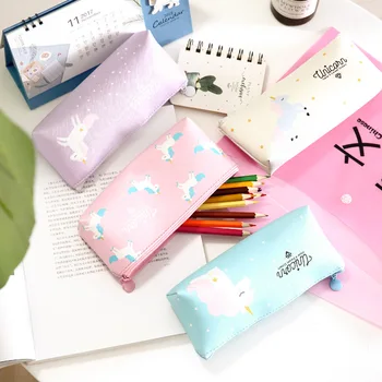 

1 Pcs Kawaii Pencil Case PU Leather Unicorn Gift Estuches School Pencil Box Pencilcase Pencil Bag School Supplies Stationery