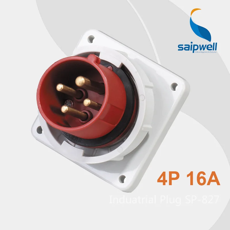 

Saipwell 16a Industrial Plug 380v Industrial Plug 4 pin ip67 Industrial Plug SP-827 High Quality