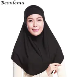 Beonlema длинный мусульманский хиджаб женский головной убор тюрбан из хлопка Кепка шаль Femme islam молитвенный головной платок фуляр мусулман
