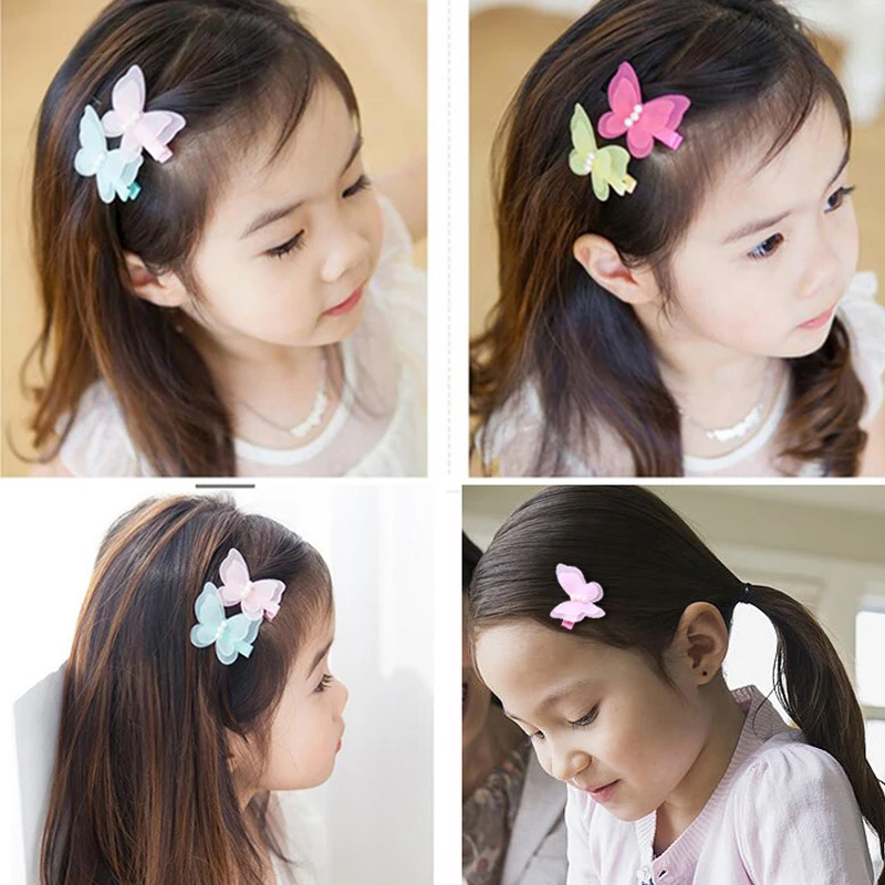 

5Pcs/lot Candy Color Princess Bow Butterfly Hair Clips Girls Hair baby tire Grips Kids Hairpin Headwear Fashion Accessories
