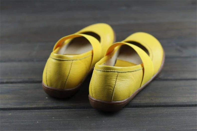 Genuína Mulheres de couro liso sapatos com