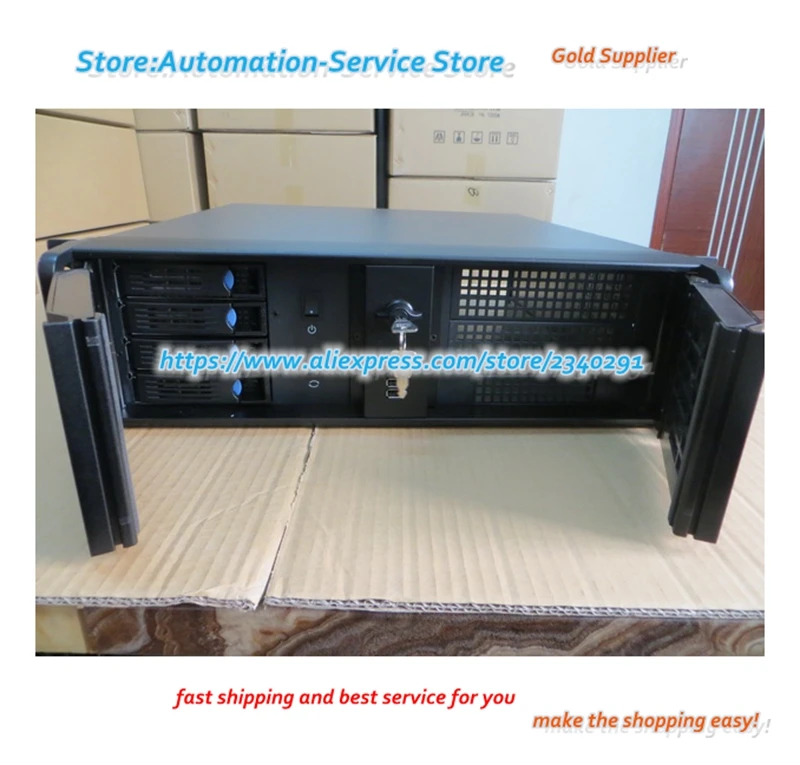  3U45CM Deep Industrial Cabinet Double Door Lock With Hot Plug PC Size Board PC Power Drive CD-ROM