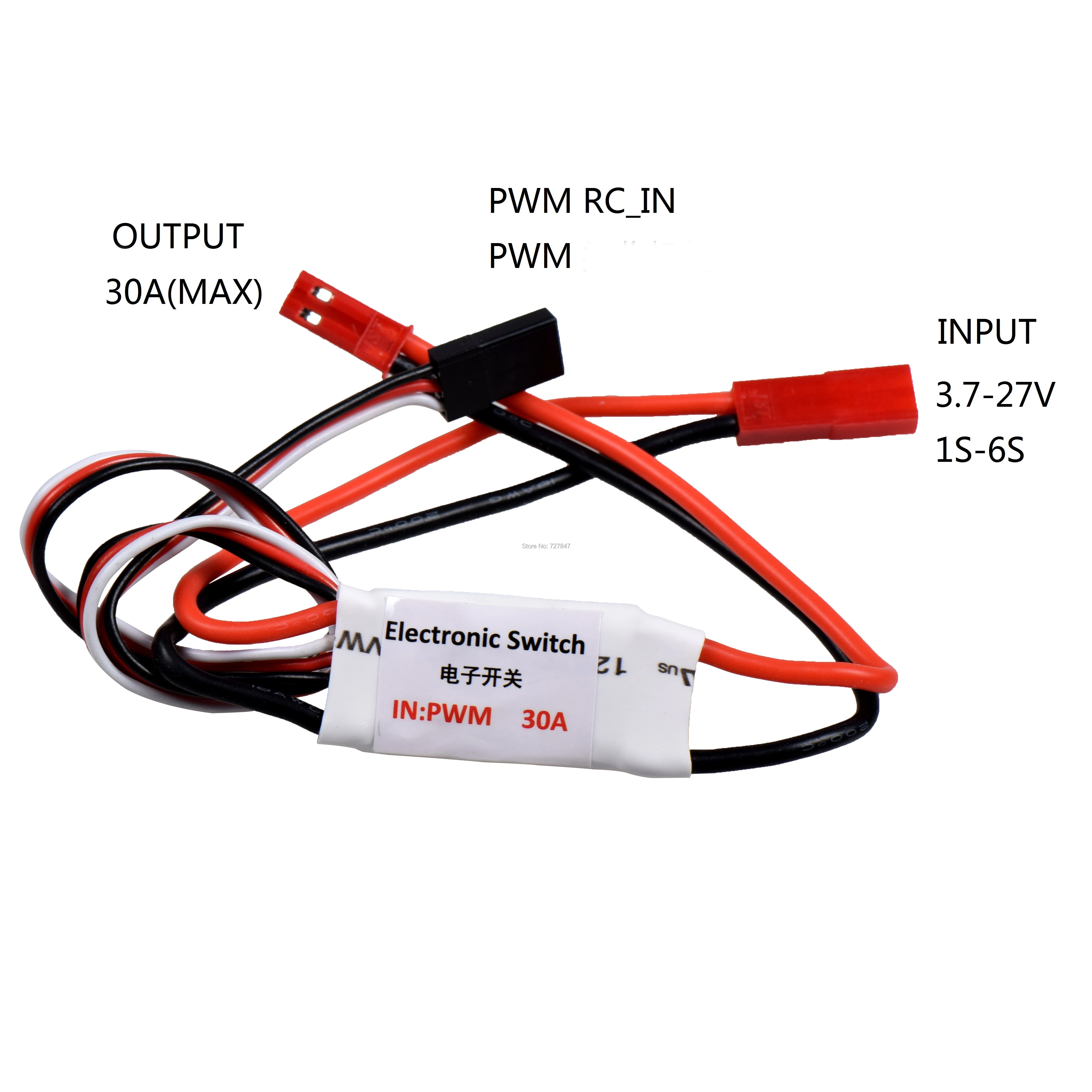 

30A 1-6s Electronic Switch PWM 3.7-27V Input for RC FPV Models FPV Airplane Led Light Controller Engine RC Switch Interruptor