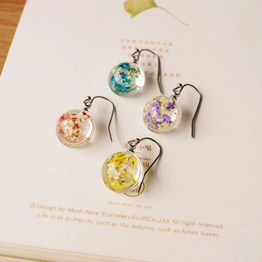 4 цвета элегантные серьги-капли из террариума для женщин простой модный