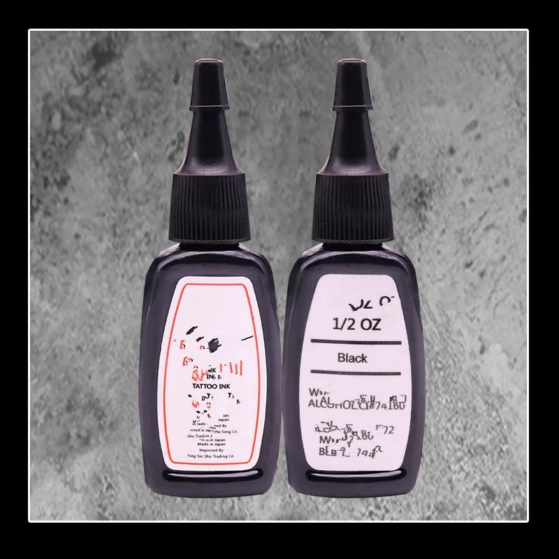 

5 Bottles Of Black Tattoo Ink 1/2 OZ/Bottle Free Shipping /Pigment Outlining Ink