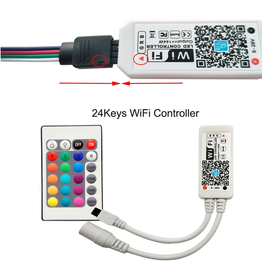 Wifi RGB/RGBW светодиодный контроллер Мини DC12V с RF 21Key/IR 24Key пульт дистанционного управления для RGB/RGBW светодиодные ленты