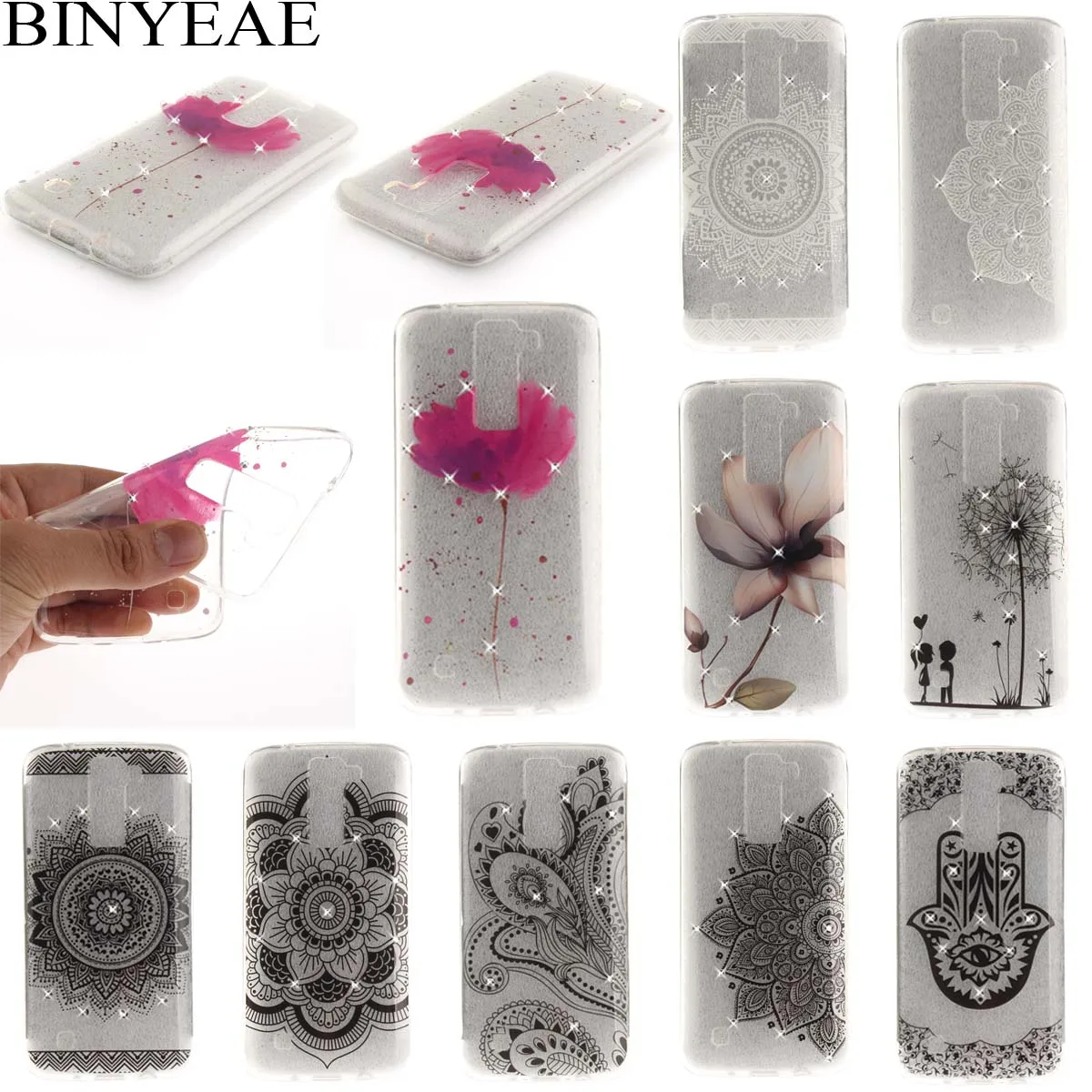 Luxury Crystal Diamond Capa For LG K8 Case Protective Soft Silicone TPU Phone Cases Phoenix 2 K350N Back Cover |