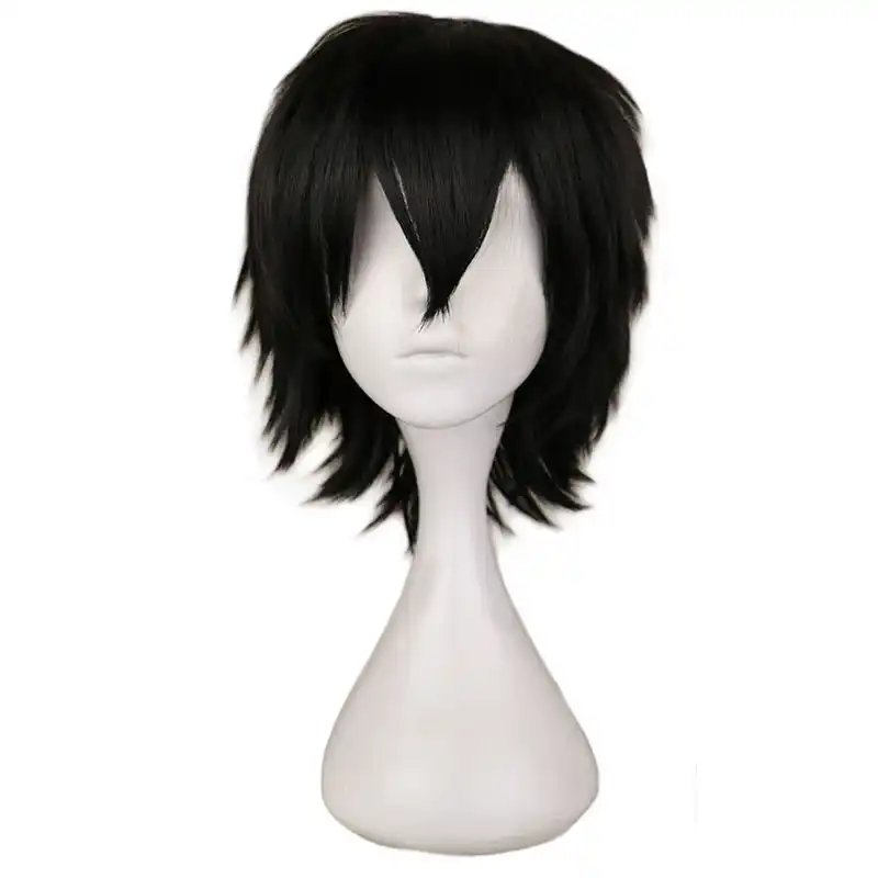 Qqxcaiw Black White Purple Red Short Hair Cosplay Wig Male Party