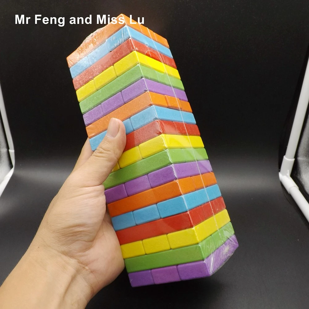 54 Pcs Colorful Block Stacking Wood Tumble Tower Games Educational Early  Learning Toys Kids Gifts - Blocks - AliExpress