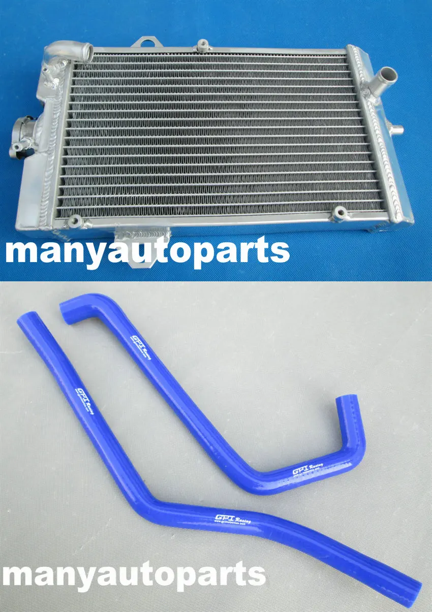 Для Yamaha Raptor 700 YFM700 YFM700R 2006-2013 07 08 09 10 11 12 13 Алюминий радиатора и синий шланг