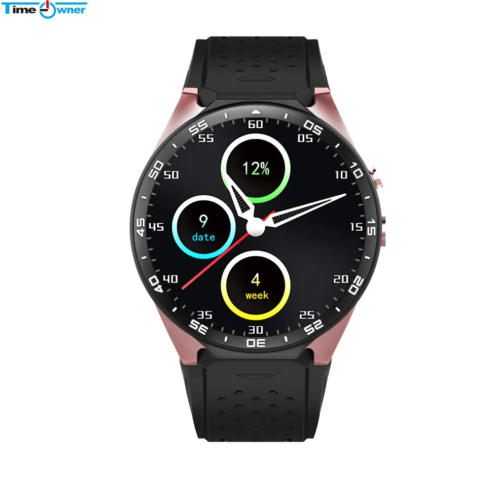 Timeowner Bluetooth умные часы с wifi Android MTK6580 gps WI-FI монитор сердечного ритма Камера Google Map Smartwatch для IOS и Android - Цвет: gold