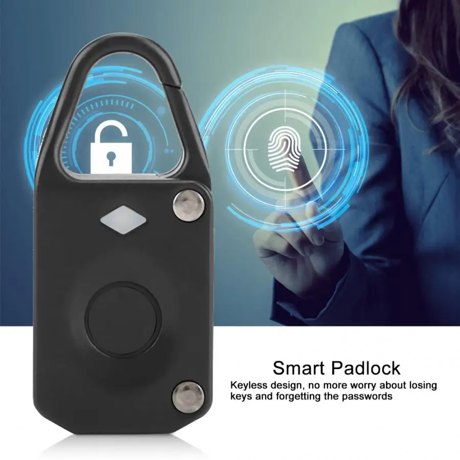 

Anti-theft Smart Lock Waterproof Fingerprint Padlock Doors Cabinets Backpacks Luggage Keyless Lock