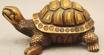 

4" Chinese Fengshui Folk Pure Bronze Sea Turtle Tortoise Animal Statue sculpture