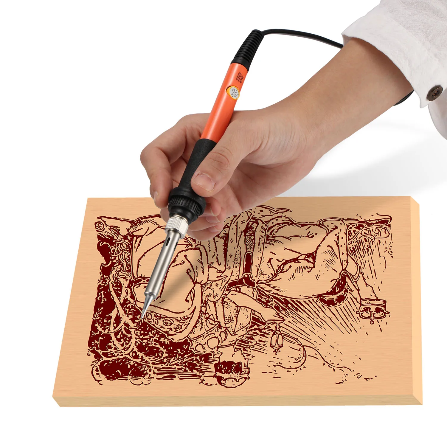 Konesky Electric Soldering Iron Kit 60W,45 PCS Professional Wood Burning Kit Wood Burner with Adjustable Temperature,Pyrography Wood Burning Pen//Embossing//Carving// Wood Burning Tool Kit for Adults