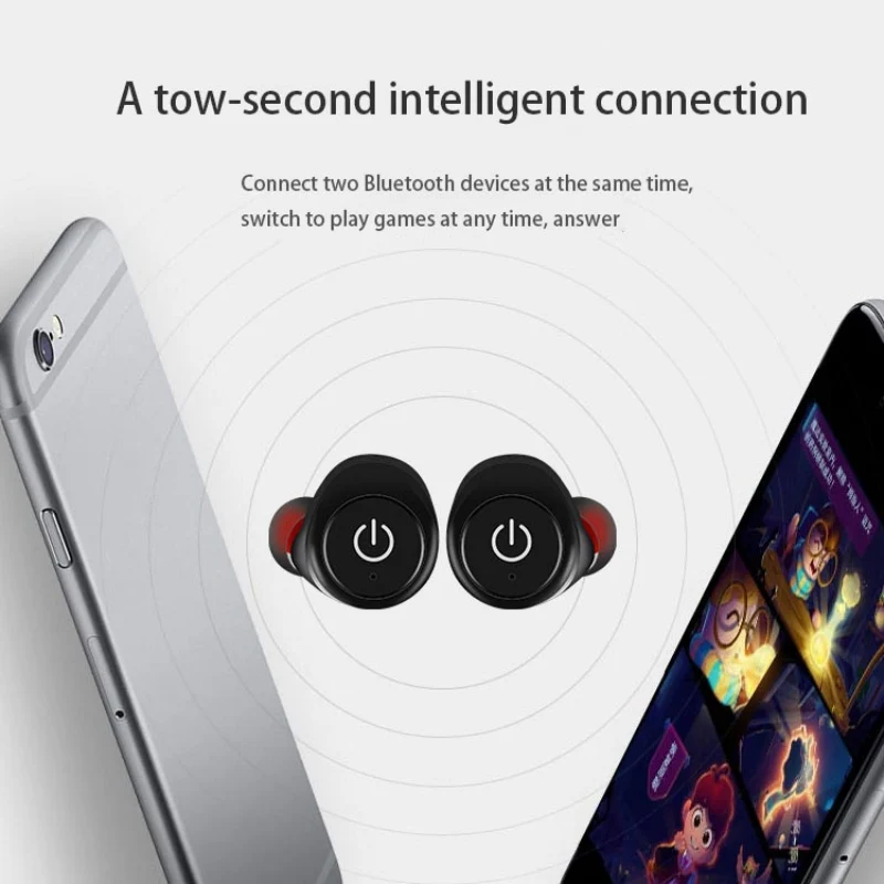 Portable Wireless Bluetooth Headset Mini Dual Ear Stealth Bluetooth Headset Sports In Ear Earphone For Iphone Sumsang Smartphone