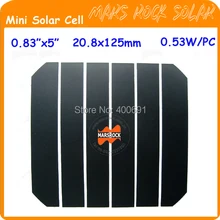 300 шт 0,53 Вт 20,8x125 мм 0,8" x 5" Высокая Эффективность Небольшой монокристаллический солнечный элемент для DIY солнечной панели класса А