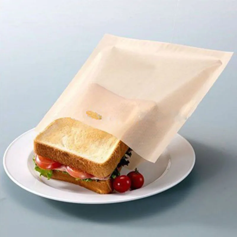 2pcs Toaster Bags for Grilled Cheese Sandwiches Made Easy Reusable Non stick Baked Toast Bread