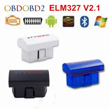 Goedkoop Nieuwste V2.1 Super MINI ELM327 Bluetooth OBD OBD2 Draadloze ELM 327 Multi Taal 12 Soorten Werkt OP Android koppel PC