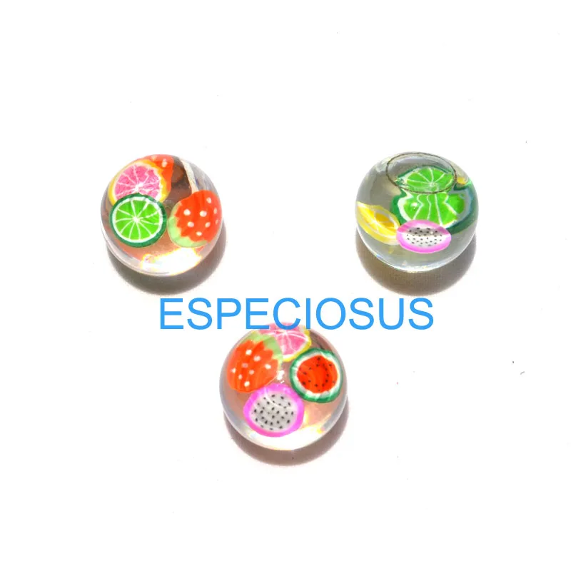 

5pcs DIY jewelry Accessory Transparent Glass Beads 8MM Mix Color Crystal Pendant Fruit Fimo Round Beads Earring Making Findings
