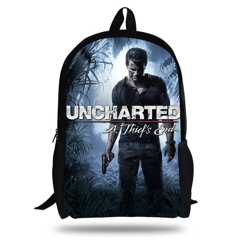 16 Inch Uncharted 4 Game Character Backpacks Classic PC Game a thief's