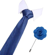 Formal Business Wedding Party Tie And Brooch Set New Design Silk Mens Ties Neck Ties 7.5cm Striped&Dot Ties for Men Ties