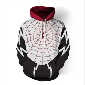 

Men Women Spider-Man Hoodie Spider Gwen 3D Hoodies Sweatshirts Cosplay Halloween Outfit Unisex Hooded