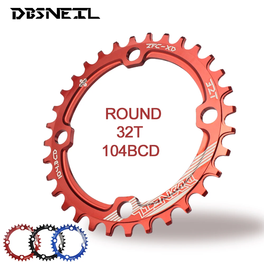 

DBSNEIL 104BCD 32T Round Blue Black Red Cycle Chainwheel Bicycle Chainring 7075-T6 MTB Bike Circle Crankset Plate