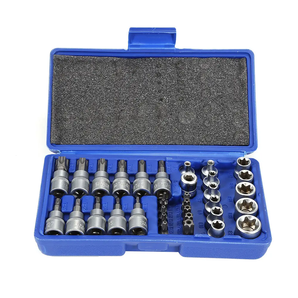 

DYH-2018 New 34 piece socket wrench set car repair Tool blue