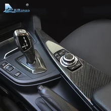 Velocidad del aire para BMW F30 F31 F32 F34 F33 F36 accesorios LHD de fibra de carbono tapa de pomo de cambio de marchas botón Multimedia Panel ajuste etiqueta engomada